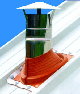 Hot flue roof decktite